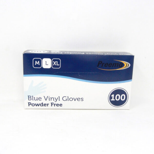 Blue-Vinyl-Gloves-Powder-Free Large